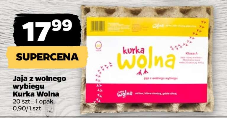 Jaja z wolnego wybiegu Kurka Wolna