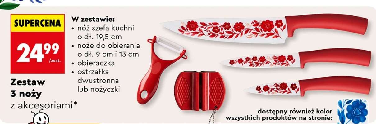 Zestaw 3 noży z akcesoriami