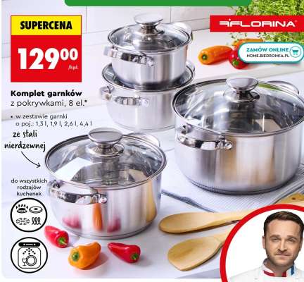 Komplet garnków z pokrywkami, 8 el.