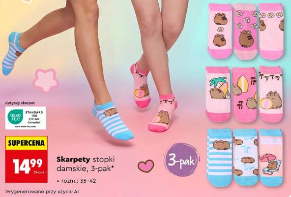 Skarpety stopki damskie, 3-pak