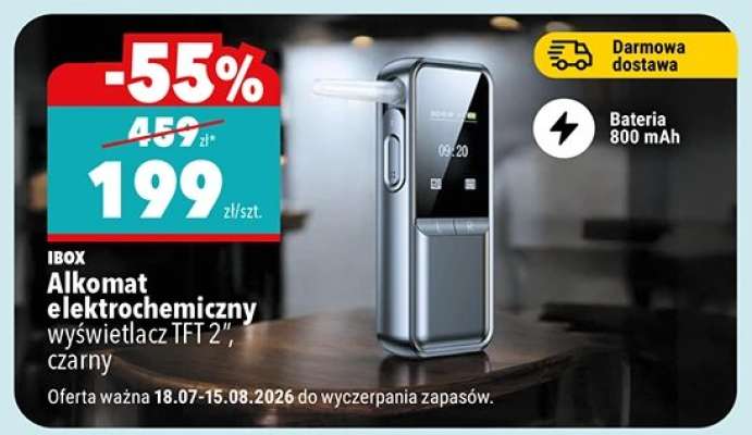 Alkomat elektrochemiczny wyświetlacz TFT 2”, czarny