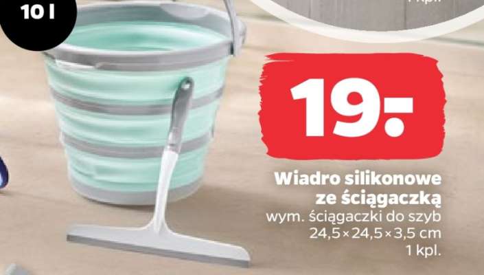 Wiadro silikonowe ze ściągaczką