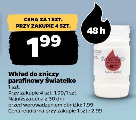 Wkład do zniczy parafinowy Światełko