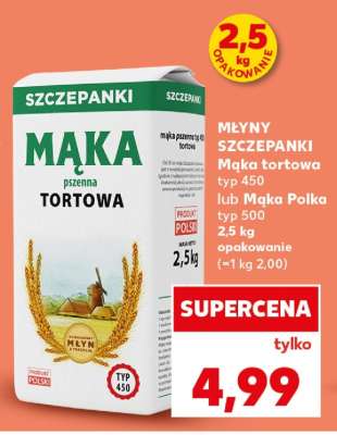 Młyny Szczepanki Mąka tortowa typ 450 lub Mąka Polka typ 500