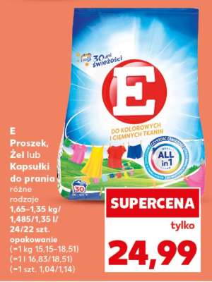 E Proszek, Żel lub Kapsułki do prania