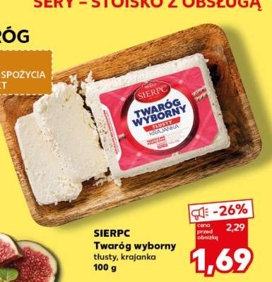 SIERPC Twaróg wyborny tłusty, krajanka 100 g