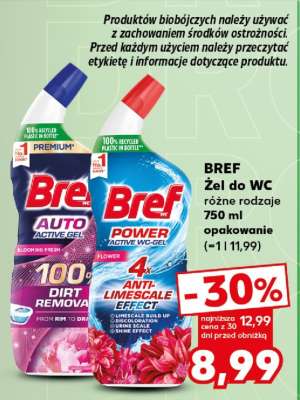 BREF Żel do WC różne rodzaje 750 ml opakowanie
