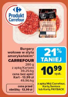 Burgery wołowe w stylu amerykańskim CARREFOUR