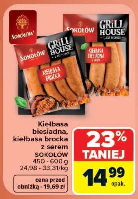 Kiełbasa biesiadna, kiełbasa brocka z serem