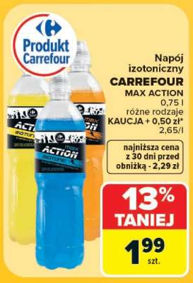 Napój izotoniczny CARREFOUR MAX ACTION