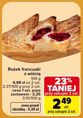 Rożek francuski z wiśnią