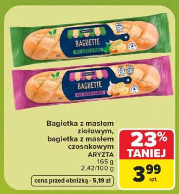 Bagietka z masłem ziołowym, bagietka z masłem czosnkowym