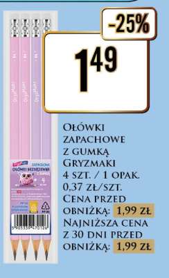 Ołówki zapachowe z gumką Gryzmaki