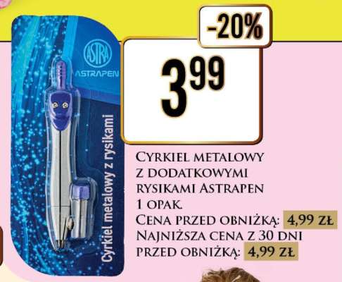 Cyrkiel metalowy z dodatkowymi rysikami Astrapen