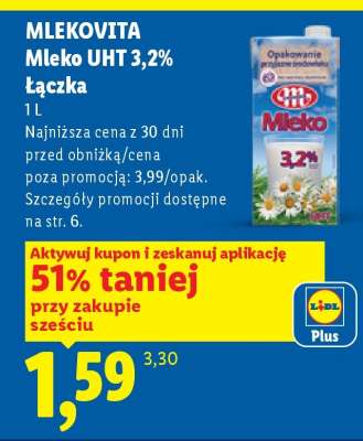 MLEKOVITA Mleko UHT 3,2% Łączka