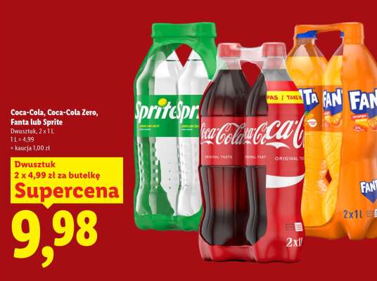 Coca-Cola, Coca-Cola Zero, Fanta lub Sprite*