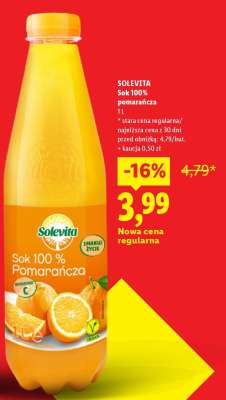 Solevita Sok 100% pomarańcza