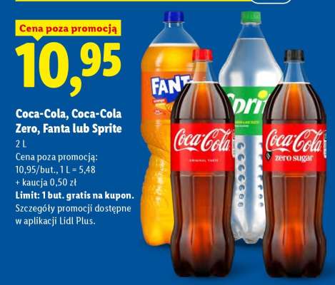 Coca-Cola, Coca-Cola Zero, Fanta lub Sprite*