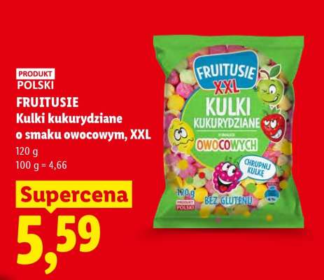 FRUITUSIE Kulki kukurydziane o smaku owocowym, XXL