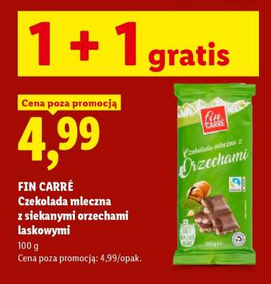 FIN CARRÉ Czekolada mleczna z siekanymi orzechami laskowymi