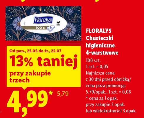 FLORALYS Chusteczki higieniczne 4-warstwowe