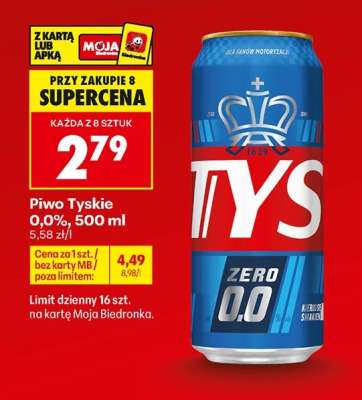 Piwo Tyskie 0,0%, 500 ml