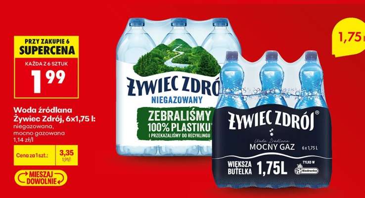 Woda źródlana Żywiec Zdrój 6x1,75 l