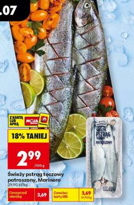 Świeży pstrąg tęczowy patroszony Marinero