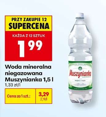Woda mineralna niegazowana Muszynianka, 1,5 l