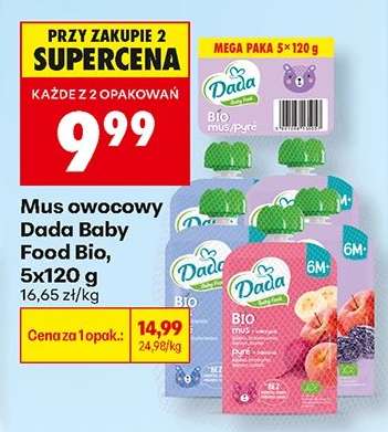 Mus owocowy Dada Baby Food Bio, 5x120 g