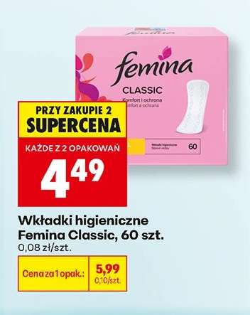 Wkładki higieniczne Femina Classic , 60 szt