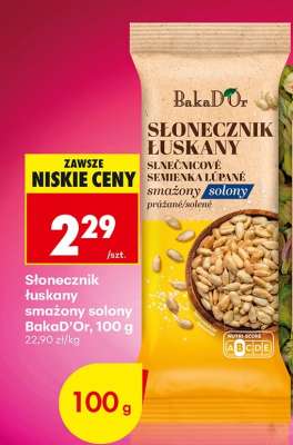 Słonecznik łuskany, smażony, solony BakaD’Or, 100 g