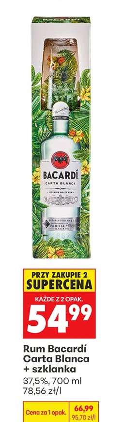 Rum Bacardí Carta Blanca + szklanka