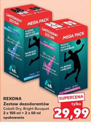 REXONA Zestaw dezodorantów Cobalt Dry, Bright Bouquet 2 x 150 ml + 2 x 50 ml opakowanie