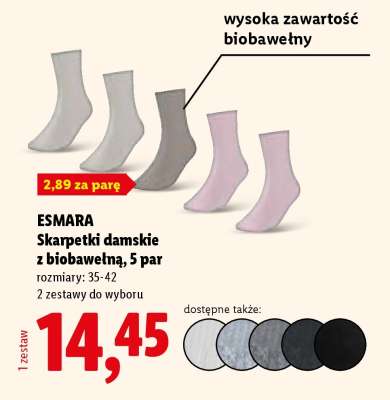 ESMARA Skarpetki damskie z biobawełną, 5 par