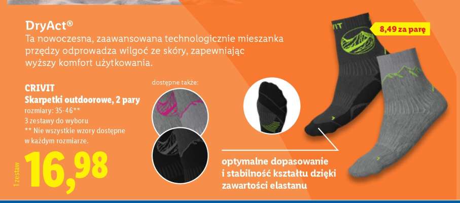 CRIVIT Skarpetki outdoorowe, 2 pary