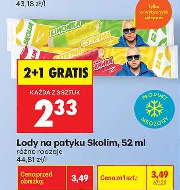 Lody na patyku Skolim, 52 ml