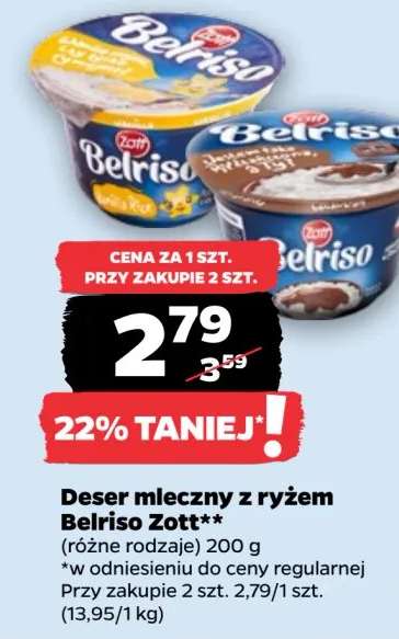 Deser mleczny z ryżem Belriso Zott