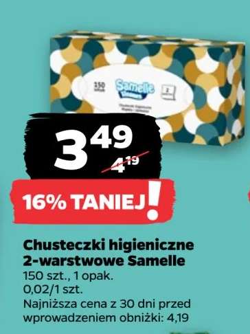 Chusteczki higieniczne 2-warstwowe Samelle