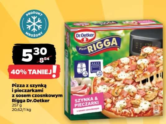Pizza z szynką i pieczarkami z sosem czosnkowym Rigga Dr. Oetker
