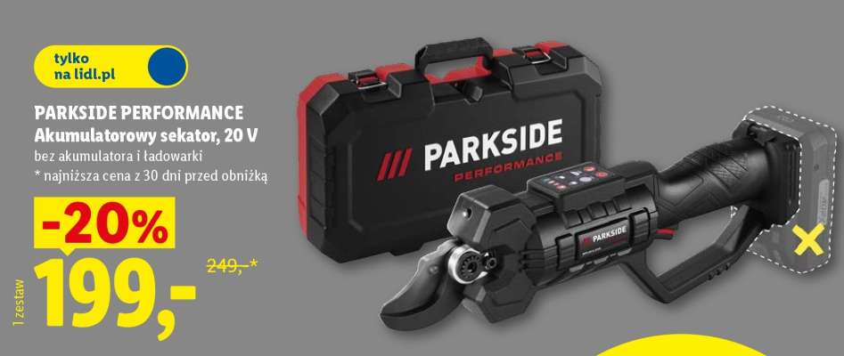 PARKSIDE PERFORMANCE Akumulatorowy sekator, 20 V