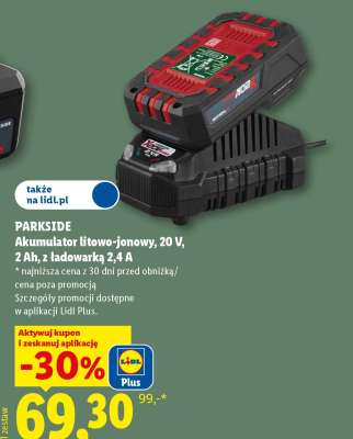 PARKSIDE Akumulator litowo-jonowy 20 V, 2 Ah z ładowarką 2,4 A
