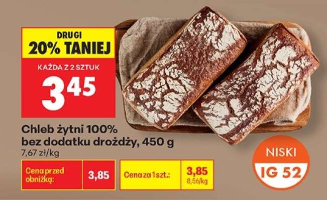 Chleb żytni 100 % bez dodatku drożdży 450 g
