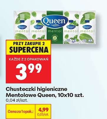 Chusteczki higieniczne mentolowe Queen, 10x10 szt.