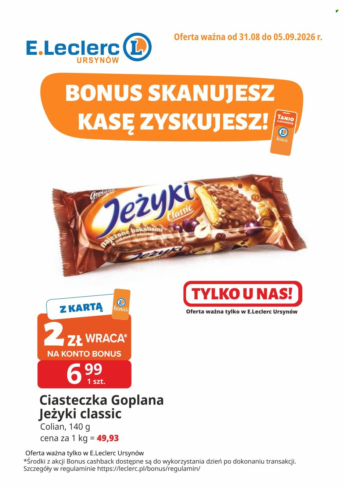 Gazetka E.Leclerc - 31.8.2026. - 5.9.2026.. Strona 1