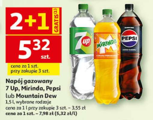 Napój gazowany 7 Up, Mirinda, Pepsi lub Mountain Dew