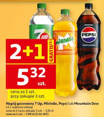 Napój gazowany 7 Up, Mirinda, Pepsi lub Mountain Dew