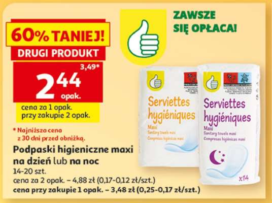 Podpaski higieniczne maxi na dzień lub na noc