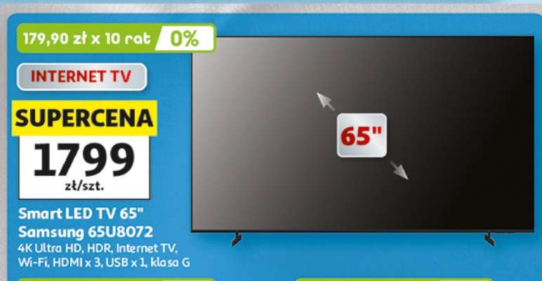 Smart LED TV 65" Samsung 65U8072