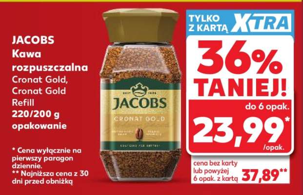 JACOBS Kawa rozpuszczalna Cronat Gold, Cronat Gold Refill 220/200 g opakowanie